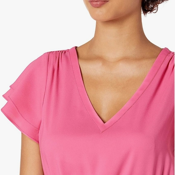 Goodthreads Ruffle/Flutter-Sleeve Georgette Dress - Picture 2 of 5